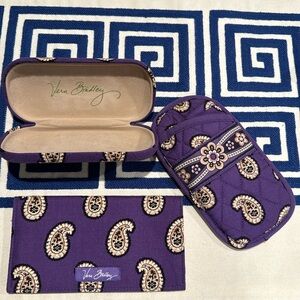 Vera Bradley purple paisley trio